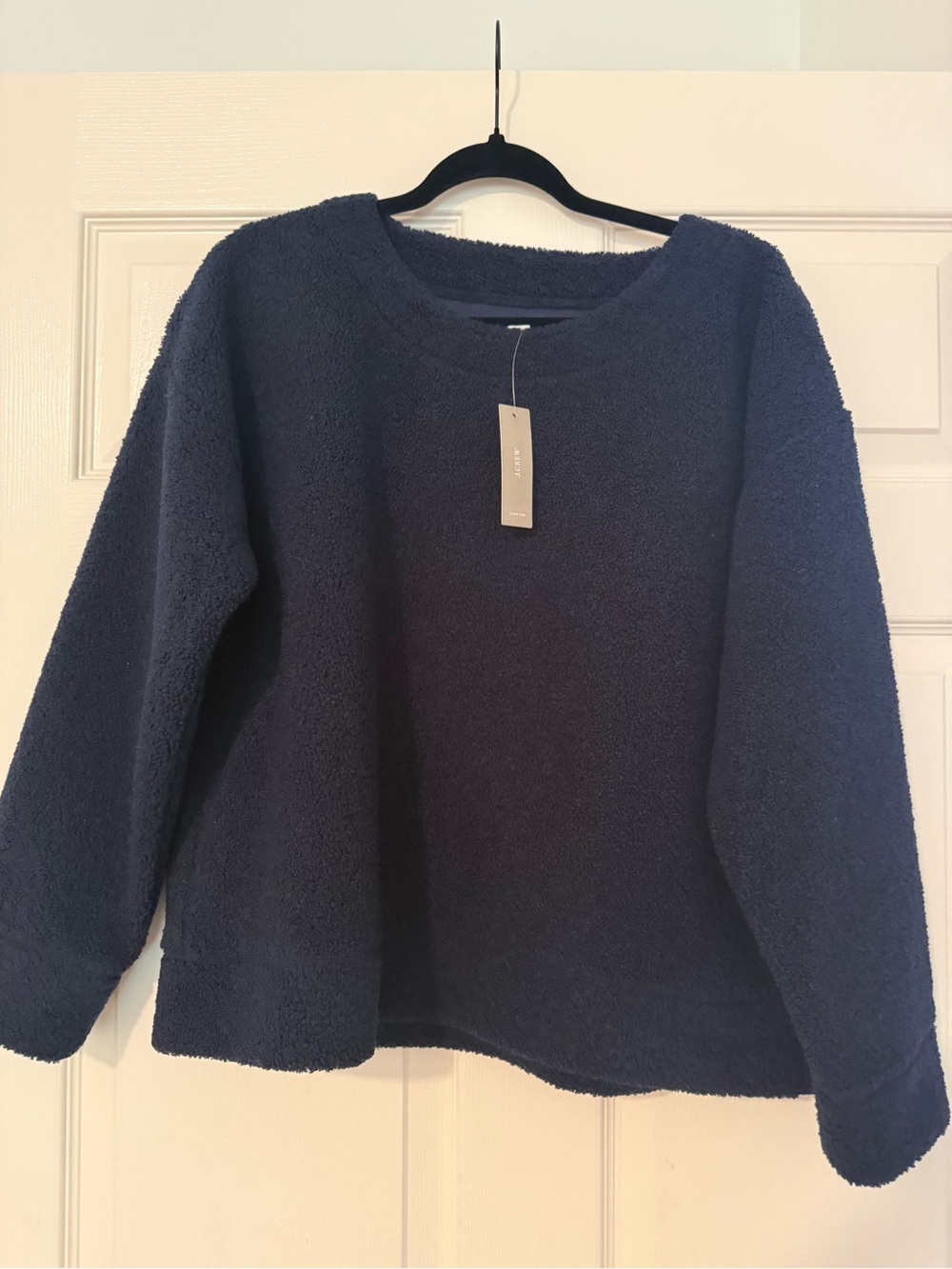Cozy Women's Navy Sherpa Pullover Sweater